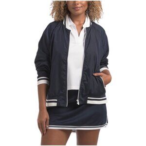 NANETTE LEPORE Rib Trim Woven Bomber Jacket